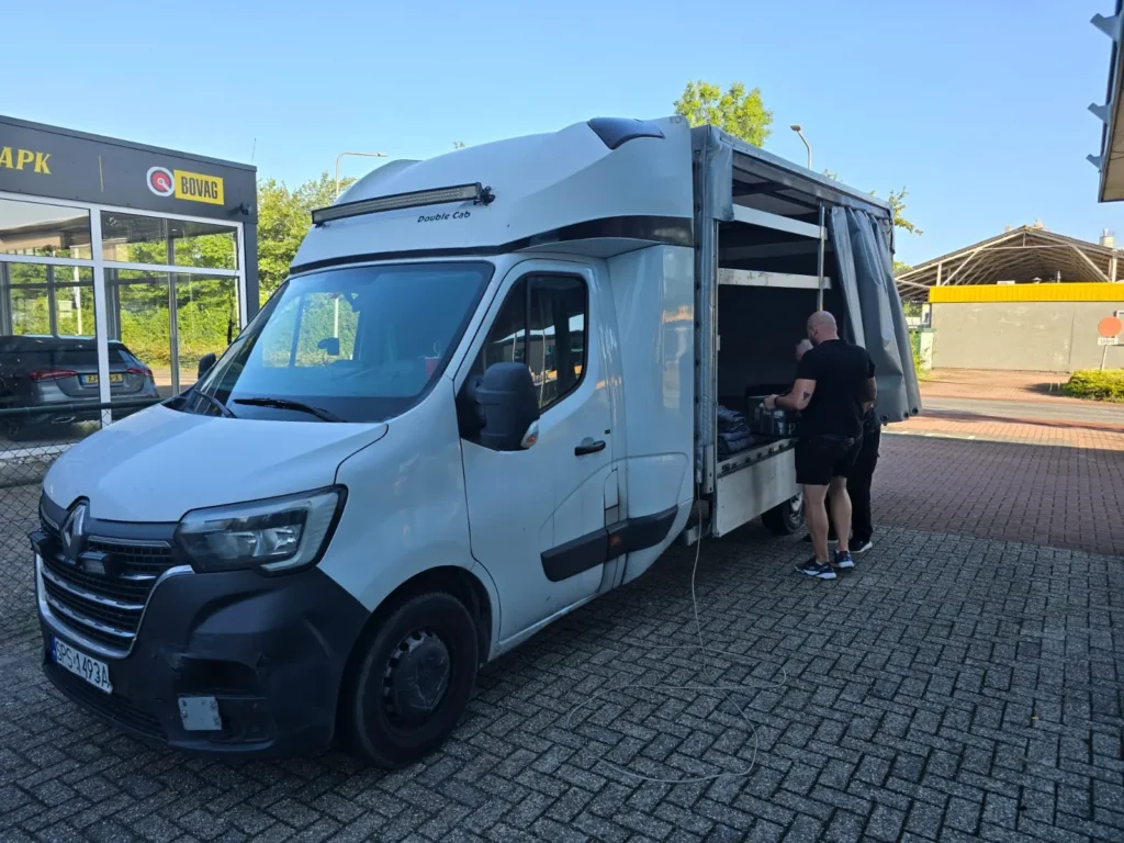 Removal van prepared for transport to Italy